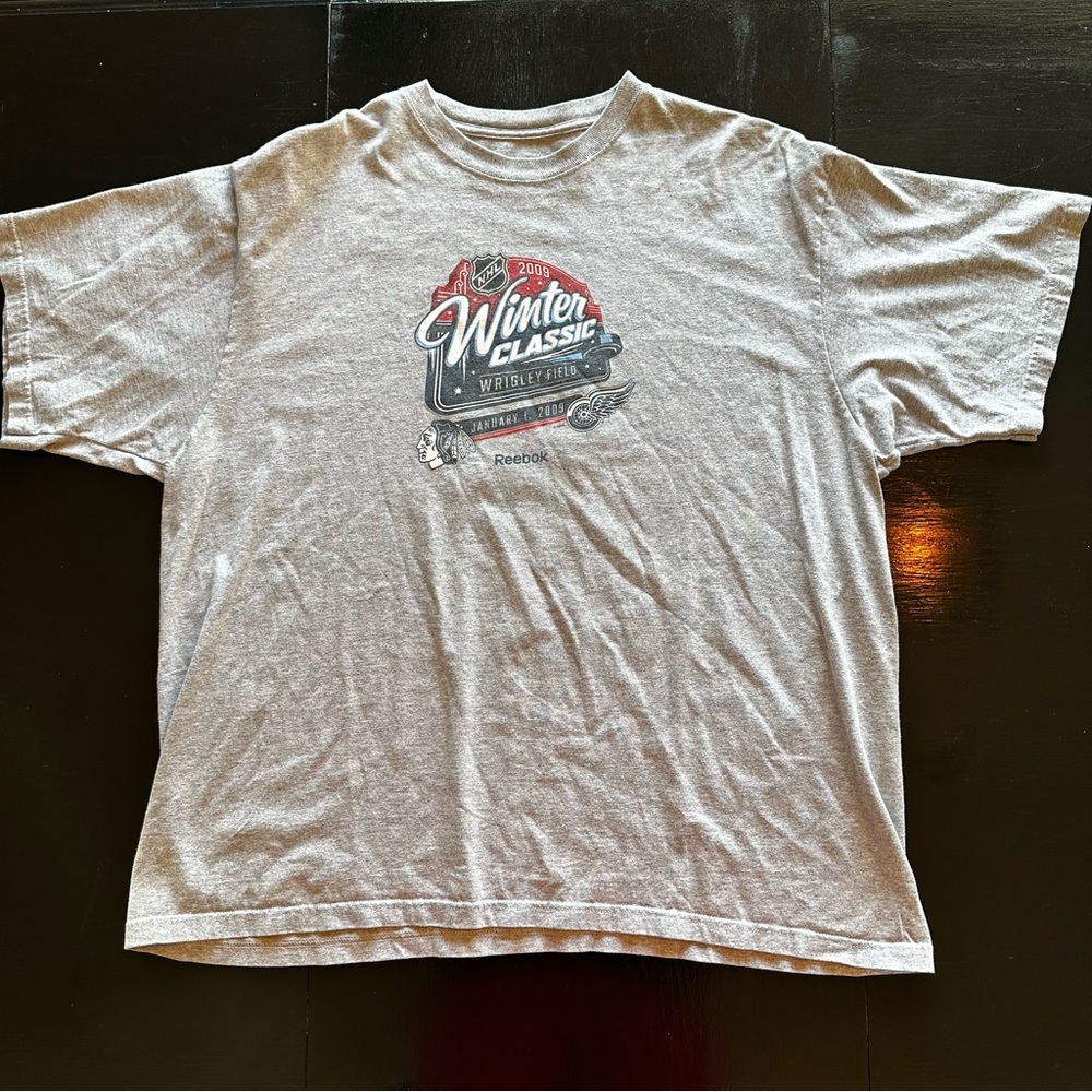 Retro Detroit Red Wings 2009 Gray XXL 2XL Wrigley Field